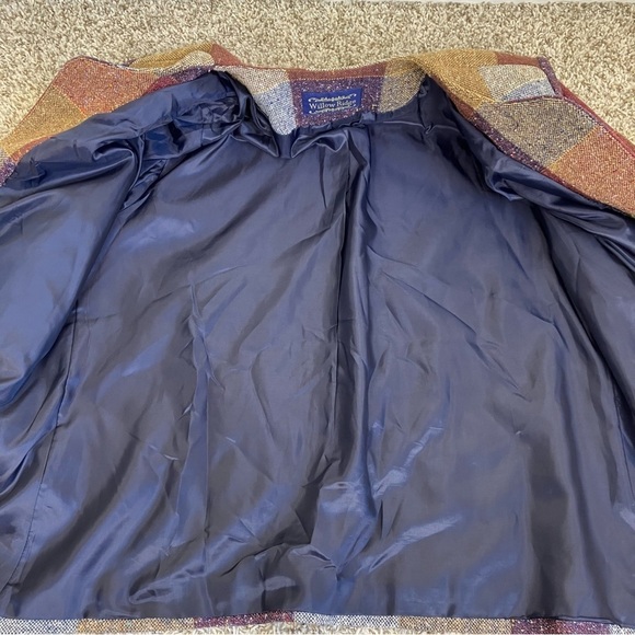 Willow Ridge Vintage Tweed Plaid Wool Blend Open Front Blazer Jacket Academia - Picture 13 of 16